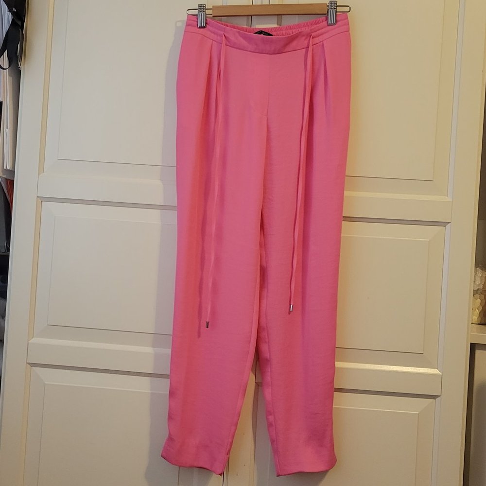 Zara Basic Collection Hot Pink Drawstring Waist Pants Size S